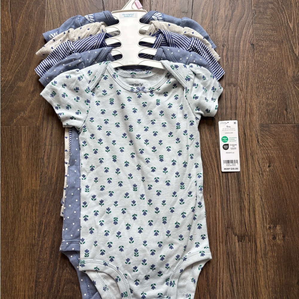 Carter's Blue and Gray Bodysuit Set